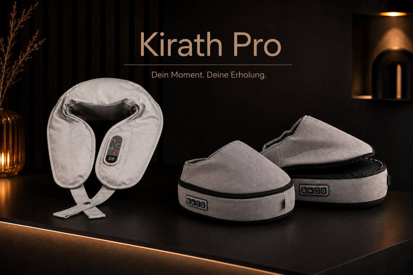 Kirath Pro Wellness Bundle mit Klopfmassagegerät und 2-in-1 Shiatsu Massagegerät